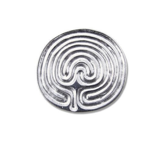 Pandantiv amuleta din argint pentru cunoastere de sine Geometrie Sacra - Labirint